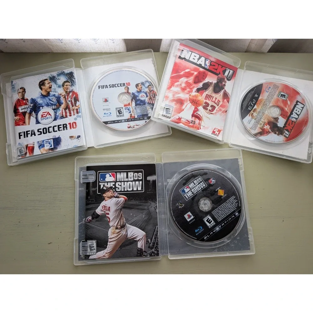 PS3 Sports Games Lot Of 3:  FIFA Soccer 10, NBA 2K11, MLB 09 The Show